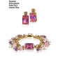 Tessin Gliederarmband mit 24K Gold, echten Perlen, Rosenquarz & Amethyst Tessin Gliederarmband mit 24K Gold, echten Perlen, Rosenquarz & Amethyst
