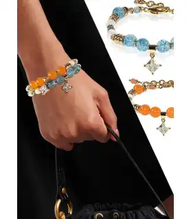 Athéna-Chalcedony, Perlmutt Armband