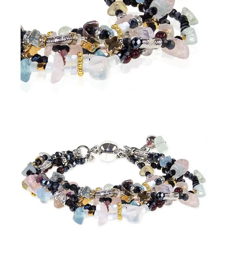Aurélie-Edelstein Armband mit Spinell, Aquamarin & Turmalin Aurélie-Edelstein Armband mit Spinell, Aquamarin & Turmalin