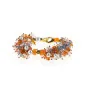 Isabelle Luxus Süßwasserperlen-Armband, Chalcedony, Glaskristallen, 24K Gold