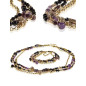 Améthyste Collier aus Améthyst, Granat, Onyx, 14K Kette