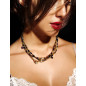 Améthyste Collier aus Améthyst, Granat, Onyx, 14K Kette