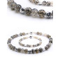 Dragon 2-tlg. Set Kette-Choker & Armband, Achatstein, Hämatit