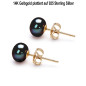 Classique Süßwasserperlen Ohrstecker 7.5-8 mm, Schwarz Classique Süßwasserperlen Ohrstecker 7.5-8 mm, Schwarz