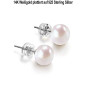 Classique Süßwasserperlen Ohrstecker 9-9.5mm, Weiß