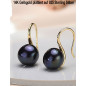 Classique Perlen Ohrhänger, 10-11mm, Schwarz Classique Perlen Ohrhänger, 10-11mm, Schwarz