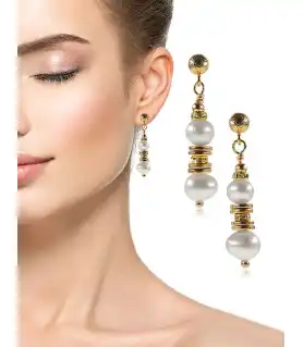Élégant 24K Süßwasserperlen Ohrringe – Ohrringe – Ansicht 4
