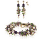 Azureus 24K Ohrhänger mit Süßwasserperlen, Amethyst, Glaskristallen Azureus 24K Ohrhänger mit Süßwasserperlen, Amethyst, Glaskristallen