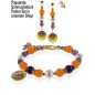 Anthea 24K Ohrhänger mit Perlen, Chalcedony, Amethyst Anthea 24K Ohrhänger mit Perlen, Chalcedony, Amethyst