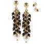 Papillon d'or 24K Ohrhänger mit Süßwasserperlen, Spinnel Papillon d'or 24K Ohrhänger mit Süßwasserperlen, Spinnel