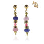 Vacances Asymmetrischen 24K Ohrringe mit Chalcedony, Onyx Vacances Asymmetrischen 24K Ohrringe mit Chalcedony, Onyx