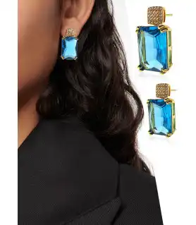 Lagune Glas-Zirkonia Ohrstecker