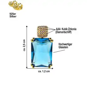 Lagune Glas-Zirkonia Ohrstecker – Ohrringe – Ansicht 3