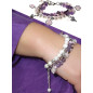 Beau 3-reih. Armband mit Süßwasserperlen, Granat, Amethyst, Rosenquarz Beau 3-reih. Armband mit Süßwasserperlen, Granat, Amethyst, Rosenquarz