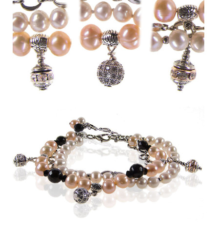 Chance Süßwasserperlen Armband,Onyx – Armbänder – Ansicht 1