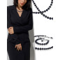 Classique Elegante Süßwasserperlen Kette, Schwarz