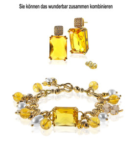 Citron Glas-Kristall-Zirkonia Ohrringe – Inspirationen – Ansicht 4
