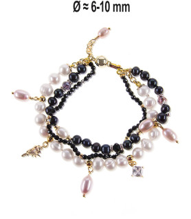 Grand Ben 3-reih.Armband mit Süßwasserperlen,Spinell,Zircone – Inspirationen – Ansicht 3