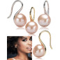 Classique Ohrhänger mit Perlen, 10-11mm, Rosa