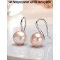 Classique Ohrhänger mit Perlen, 10-11mm, Rosa