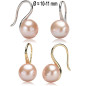 Classique Ohrhänger mit Perlen, 10-11mm, Rosa