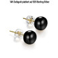 Classique Süßwasserperlen Ohrstecker 9-9.5mm, Schwarz Classique Süßwasserperlen Ohrstecker 9-9.5mm, Schwarz