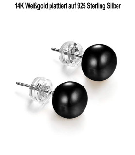 Classique Süßwasserperlen Ohrstecker 9-9.5mm, Schwarz – Inspirationen – Ansicht 4