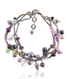 Le jazz Armband-Süßwasserperlen,Edelstahl,Zirkonia – Armbänder – Ansicht 3