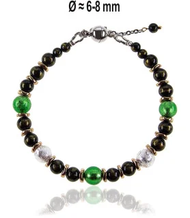 Jade noir Armband mit Jade, Muranoglas, Hämatit 14K – Armbänder – Ansicht 1