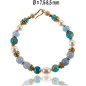 Océan Armband mit Aquamarin, Chalzedon, Süßwasserperlen Océan Armband mit Aquamarin, Chalzedon, Süßwasserperlen