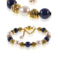 Noble Armband mit Lapislazuli, Süßwasserperlen, Retro Rondellen Noble Armband mit Lapislazuli, Süßwasserperlen, Retro Rondellen