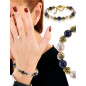 Noble Armband mit Lapislazuli, Süßwasserperlen, Retro Rondellen Noble Armband mit Lapislazuli, Süßwasserperlen, Retro Rondellen