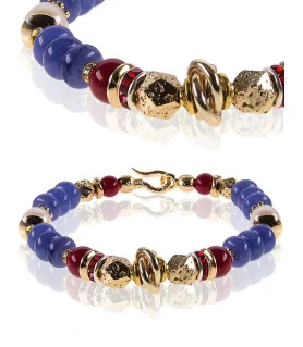 Accent Armband mit Chalcedony, Perlen, Korallen, Hämatit 24K – Armbänder – Ansicht 1