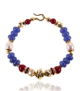 Accent Armband mit Chalcedony, Perlen, Korallen, Hämatit 24K – Armbänder – Ansicht 3