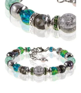 Expression Armband mit Süßwasserperlen, Achat, Muranoperlen, Glassperlen – Armbänder – Ansicht 1