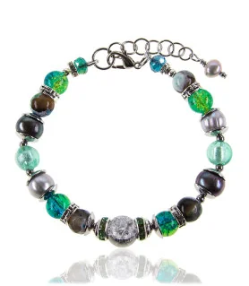 Expression Armband mit Süßwasserperlen, Achat, Muranoperlen, Glassperlen – Armbänder – Ansicht 3