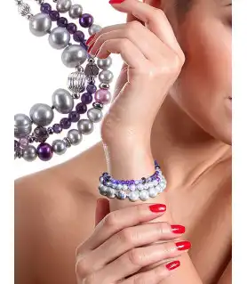 Charme de perle 3-reih. elegantes Perlenarmband, 6-10 mm