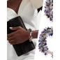 Santorin Luxus Armband mit Süßwasserperlen, Rosenquarz, Lapislazuli