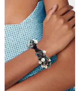 Onyx Noir Luxus-Klasse Armband-Süßwasserperlen,Onyx,Glaskristallen