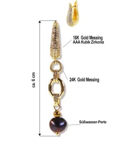 Milan 24K Gold Ohrhänger mit Perle – Inspirationen – Ansicht 3
