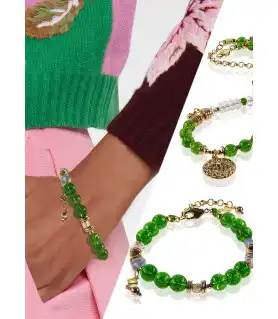 Birmanie Peridot-Bergkristall-Armband, 24K Vergoldung