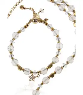 Cristal de roche Bergkristall Armband, 24K Vergoldung – Armbänder – Ansicht 1