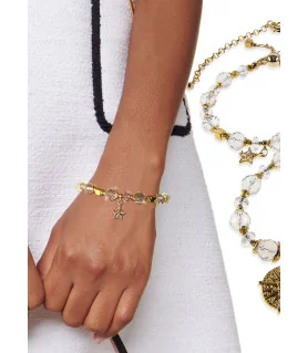 Cristal de roche Bergkristall Armband, 24K Vergoldung