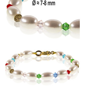 Jeu 2-tlg. Set, Perlenkette und Perlenarmband,Weiß – Schmucksets – Ansicht 4