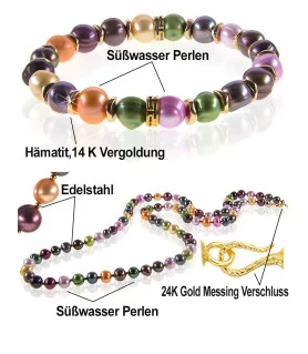 Coloré 2-tlg.Set, Perlenkette und Perlenarmband, Multi-Color – Schmucksets – Ansicht 6