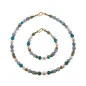 Océan 2-tlg.Set, Kette & Armband mit Aquamarin, Perlen
