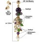 Azureus 2-tlg.Luxus Set, Perlenarmband & Ohrhänger, Amethyst, Glaskristallen, 14K Gold Azureus 2-tlg.Luxus Set, Perlenarmband & Ohrhänger, Amethyst, Glaskristallen, 14K Gold