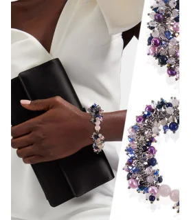 Santorin 2-tlg.Luxus Set, Perlenarmband & Perlen Ohrhänger
