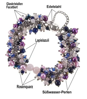 Santorin 2-tlg.Luxus Set, Perlenarmband & Perlen Ohrhänger – Schmucksets – Ansicht 7
