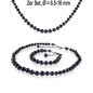 Classique 2-tlg.Set, Perlenkette & Perlenarmband, 6-10mm, Schwarz Classique 2-tlg.Set, Perlenkette & Perlenarmband, 6-10mm, Schwarz